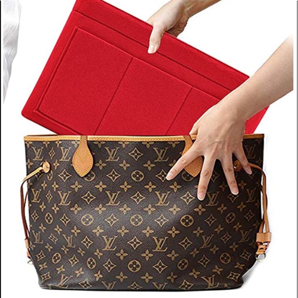 Purse Tote RED Small insert organizer protector Zip divider this design - Picture 2 of 8